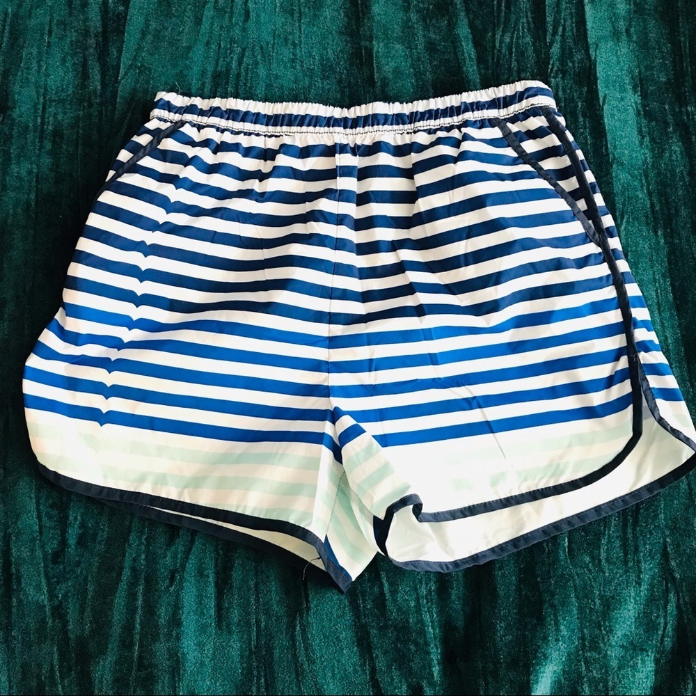 Hunter for Target Girls Shorts Large 10 12 blue stripes white swim coverup
